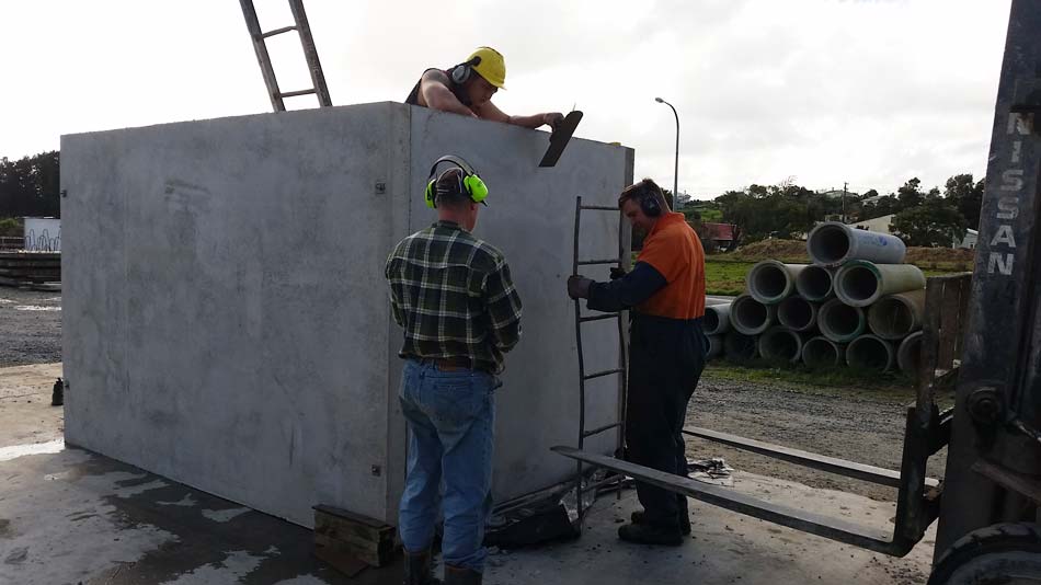 Working on the concrete access pit for the optic fibre project