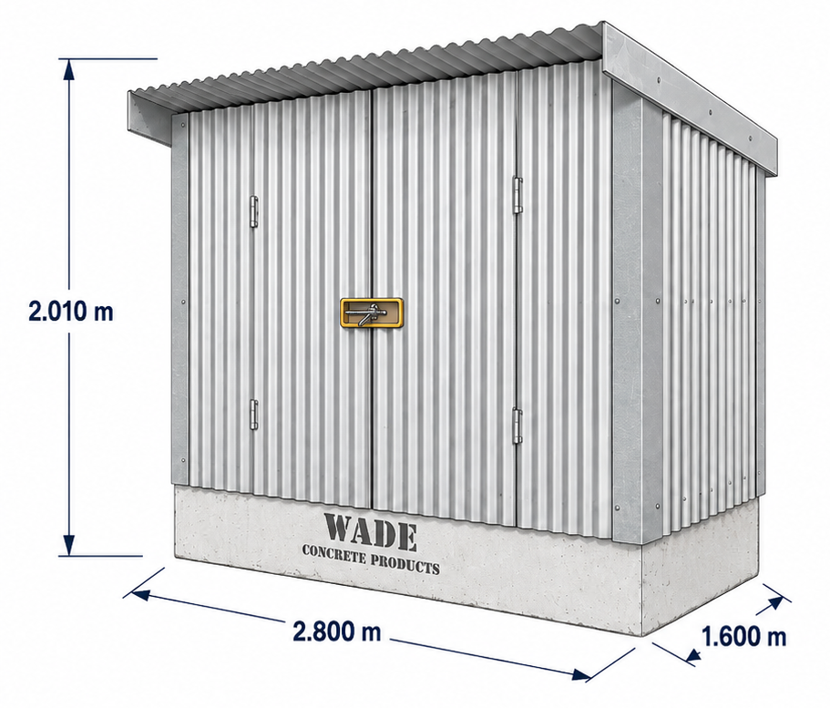 Wade Precast Concrete Chemical Store Technical Dimensions